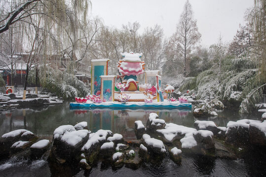 济南趵突泉雪景