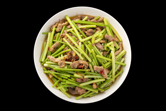 蒜台炒肉丝