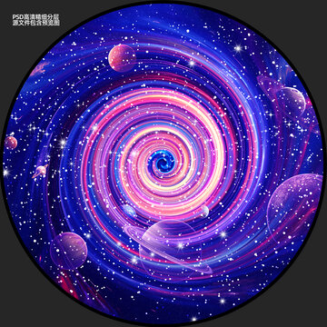 圆形星空软膜天花吊顶装饰画