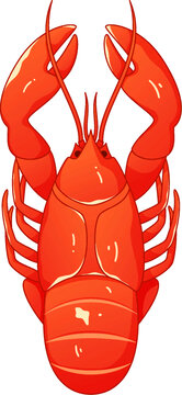 中国湖南传统特色美食一只小龙虾插画