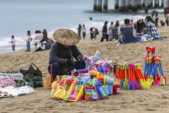 沙滩小商贩