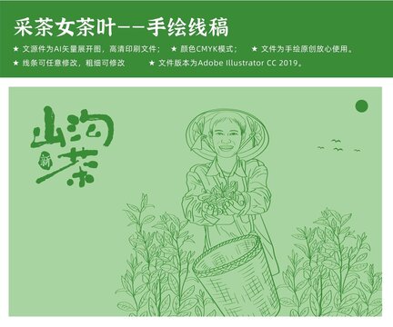 茶叶采摘手捧茶叶的人茶叶茶园
