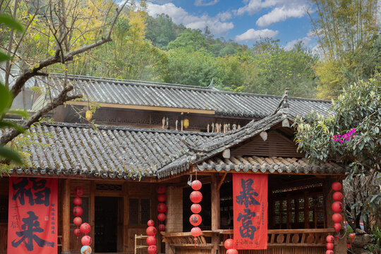 普洱那柯里茶马驿站特色小镇街景
