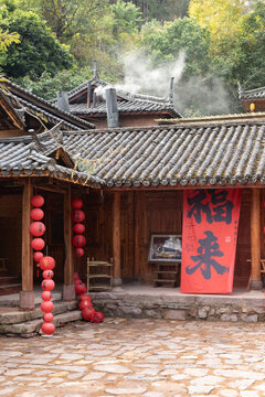 普洱那柯里茶马驿站特色小镇街景
