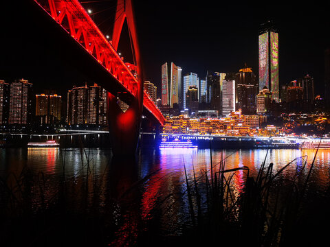 重庆千厮门大桥夜景