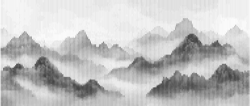 山水竖纹屏风背景墙