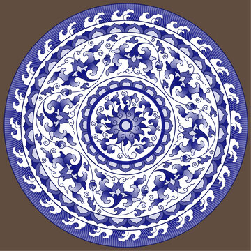 青花缠枝纹盘