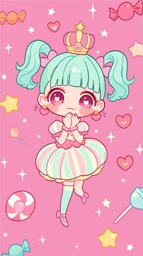 可爱小女孩印花