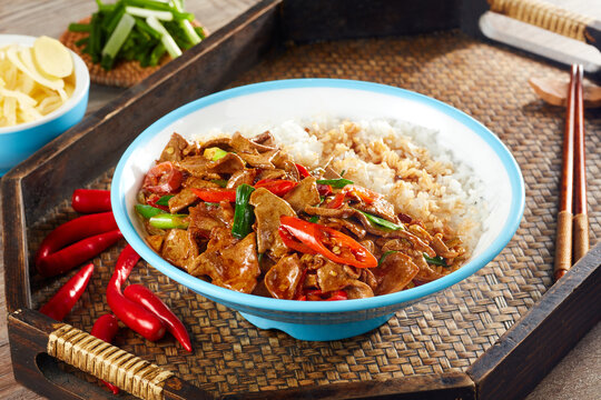 小炒美味猪肝饭