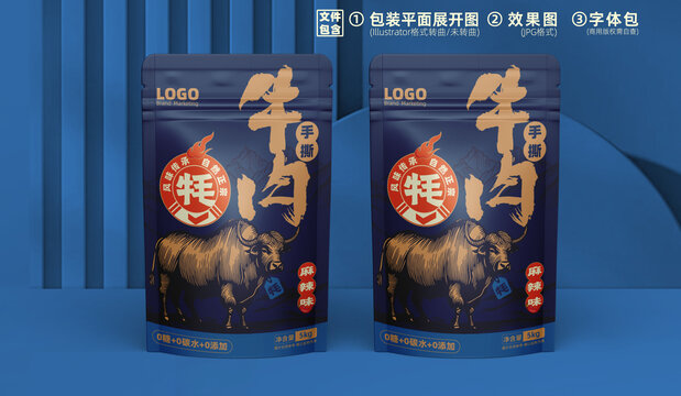 原创手撕牛肉干自立袋塑料袋包装