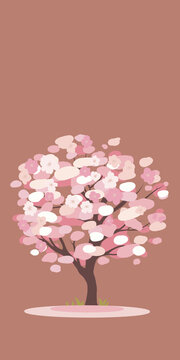 春天樱花插画壁纸