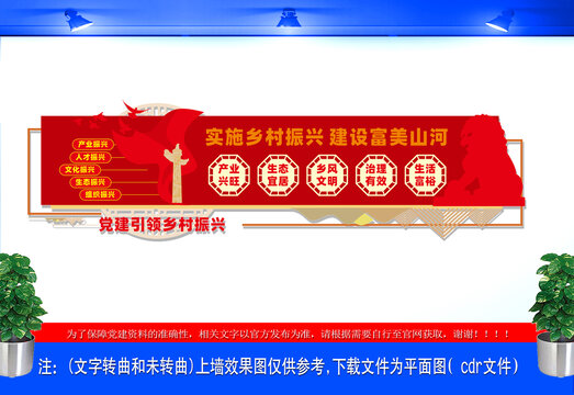 党建引领乡村振兴文化墙