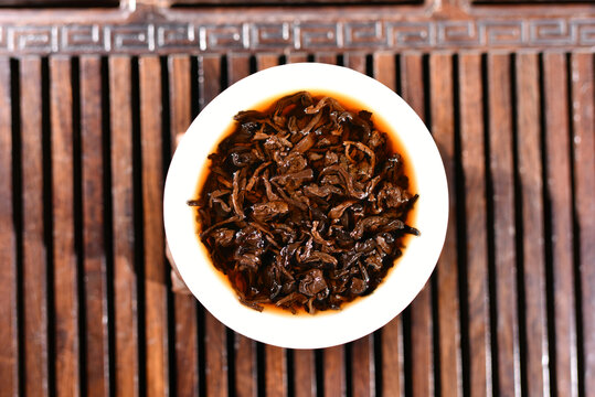 云南普洱茶熟茶叶底
