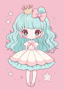 甜美女孩插画