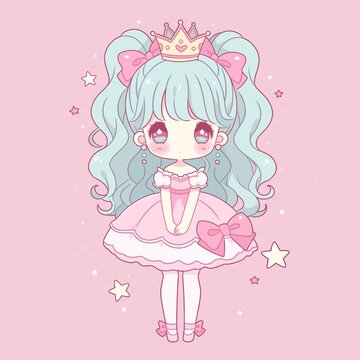 可爱女孩印花图案