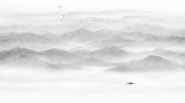 水墨山水画