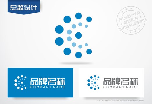 字母C设计logo智能科技分子设计