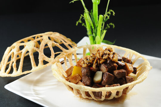 雪花牛肉粒