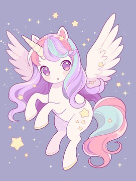 梦幻独角兽插画