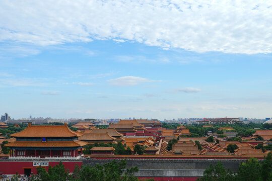 北京故宫神武门全景