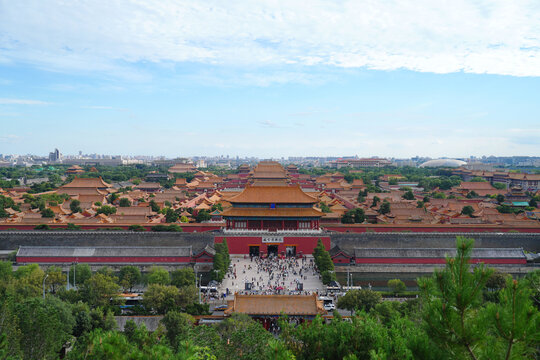 北京故宫神武门全景