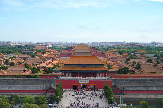 北京故宫神武门全景
