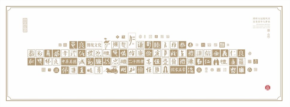 儒家仁义礼智信五常文化墙