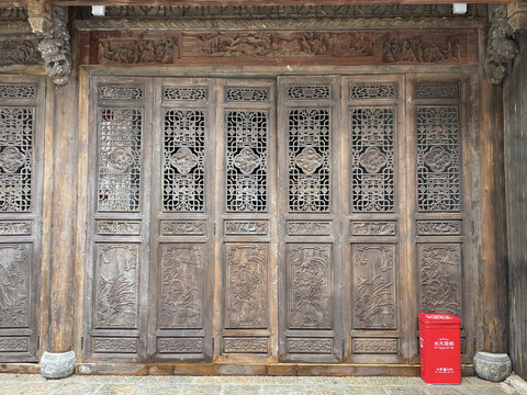 仿古木门