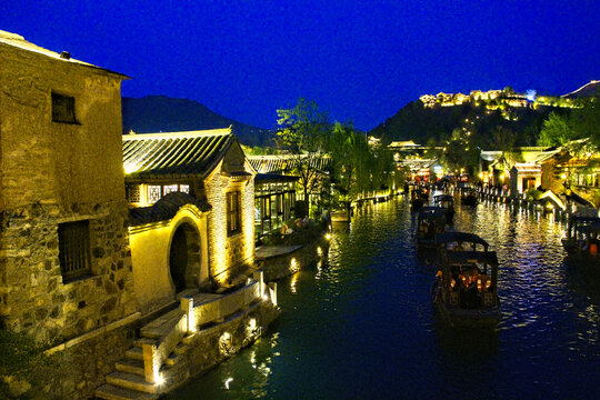 北京密云古北水镇夜景