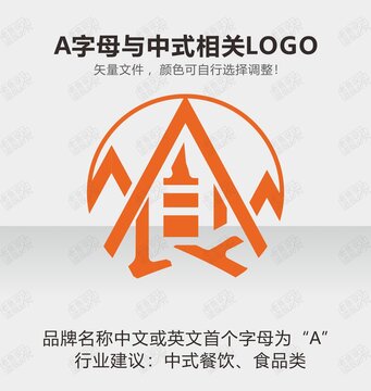A字母餐饮标志设计
