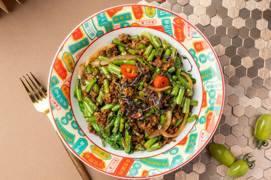 豆角肉末饭