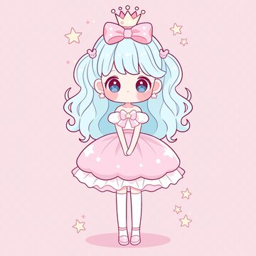小公主卡通形象小姑娘