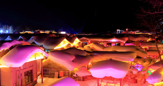 雪乡夜景
