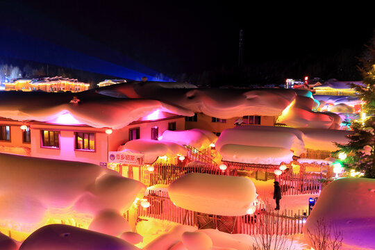 雪乡夜景