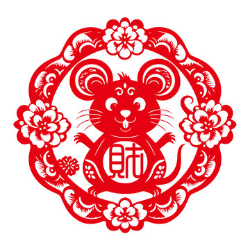鼠年剪纸窗花