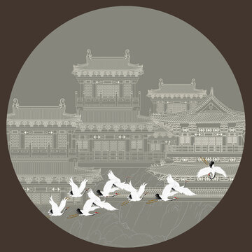 楼阁描线