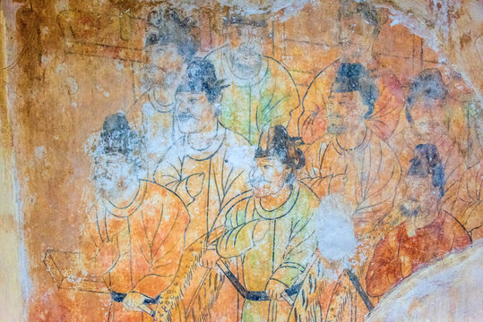 中国陕西咸阳乾县乾陵景区唐懿德太子墓壁画