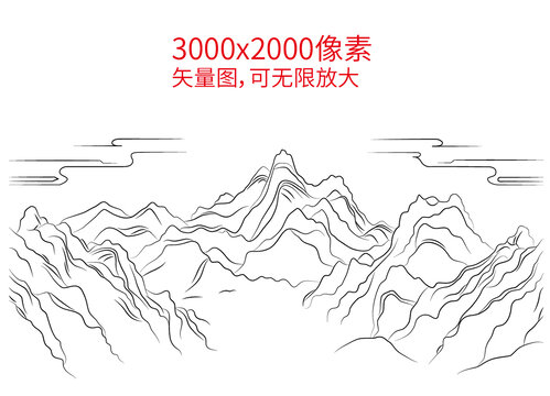 线条山水3
