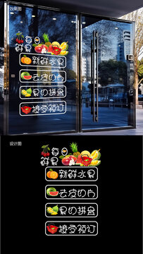水果玻璃贴纸