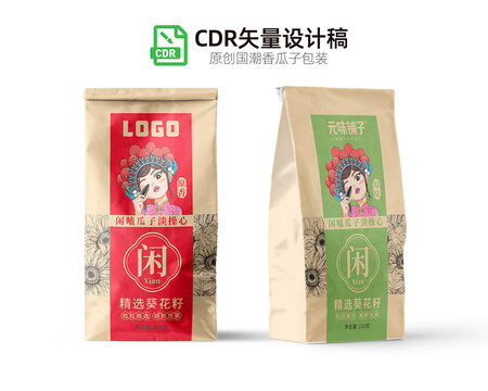 休闲原香瓜子国潮葵瓜子炒货包装设计