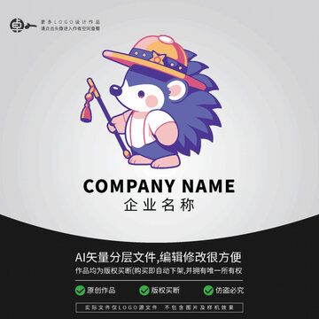 卡通刺猬舞者LOGO