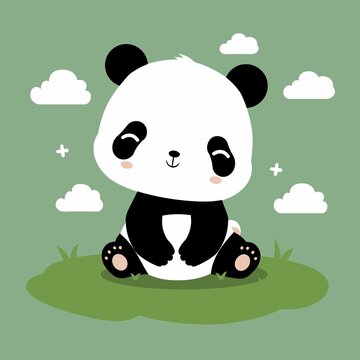 可爱卡通小熊猫插画