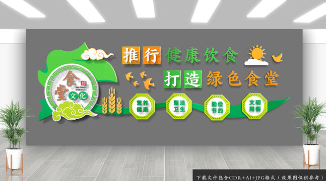 食堂文化标语文化墙
