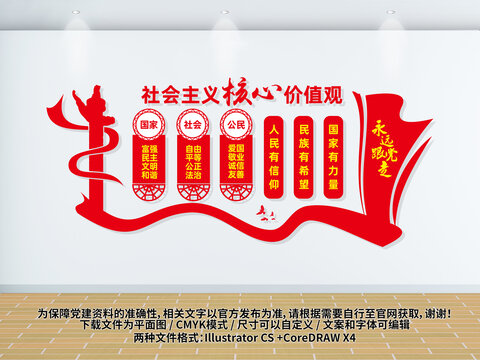 核心价值观党建文化墙