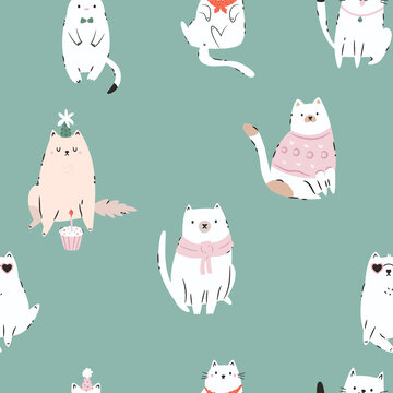 无缝猫咪背景壁纸