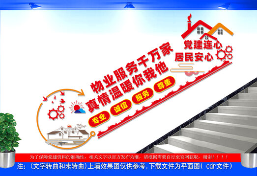 物业服务楼梯文化墙