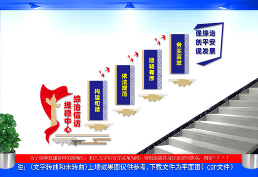 综治信访维稳中心楼梯文化墙