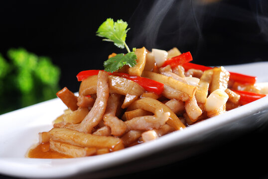 杏鲍菇炒爽肉