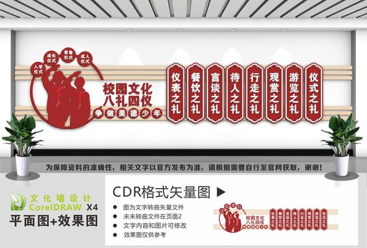 校园文化八礼四仪文化墙