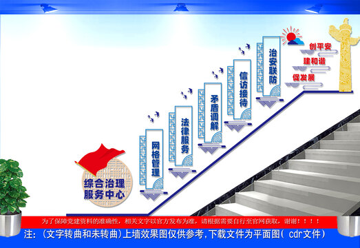 综合治理服务中心楼梯文化墙
